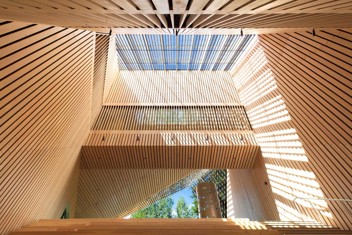 Audain Art Museum in Whistler; cool, funky wood ceiling.