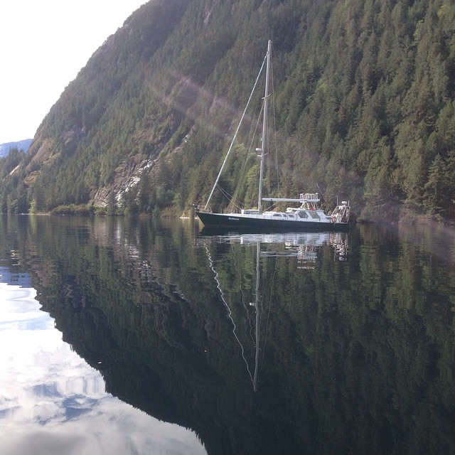 Raincoast Conservation research vessel Achiever at anchor near Kynoch